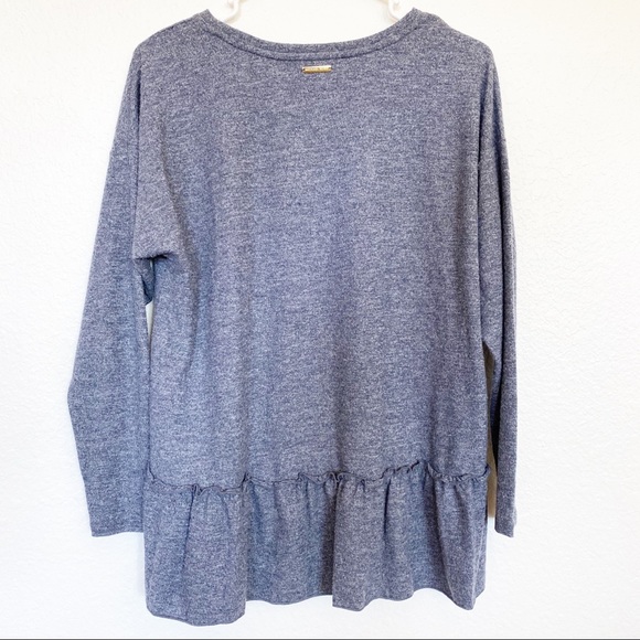 (NWT) Michael Kors | Long Sleeve Peplum Cotton Tee - Picture 2 of 5